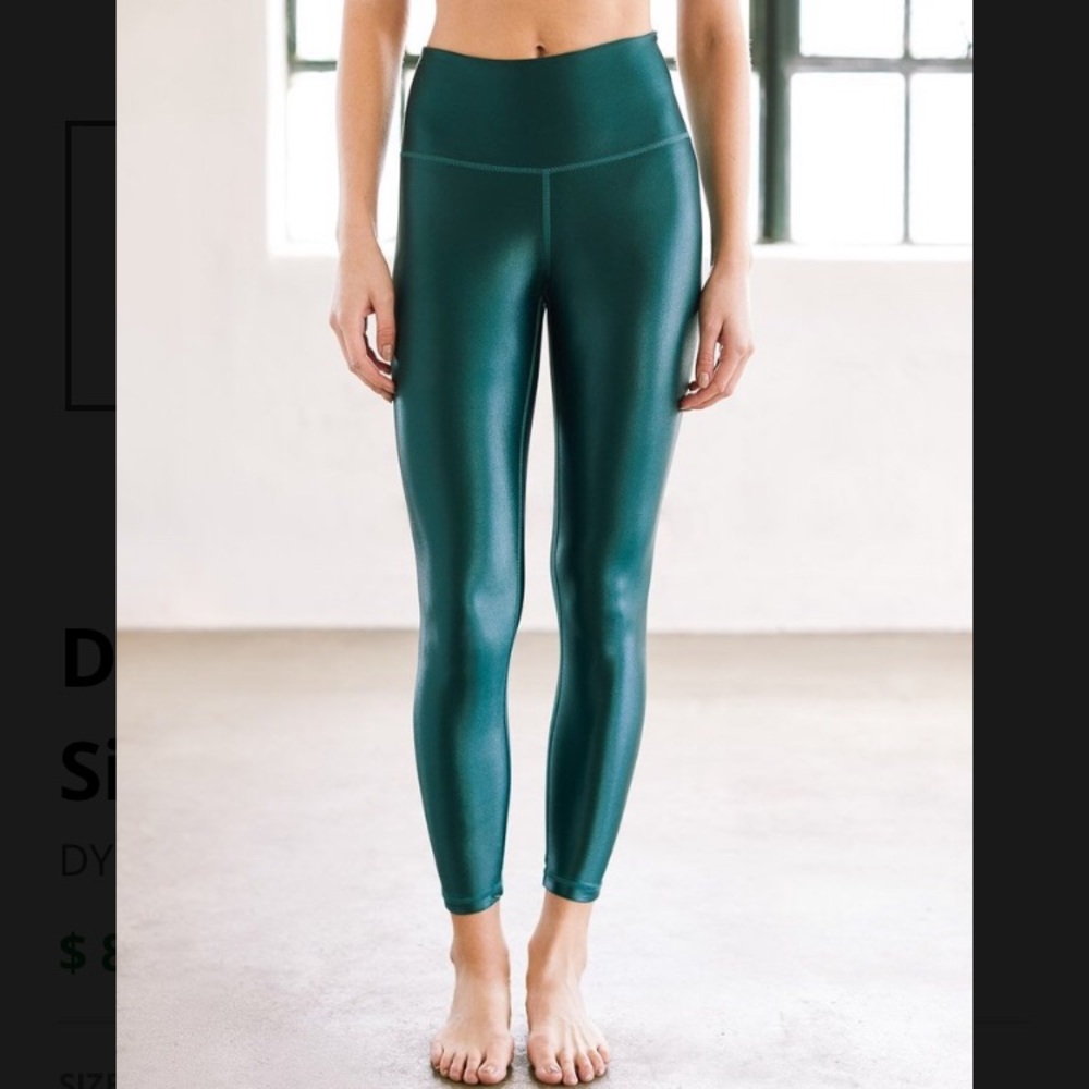 DYI High Shine Signature Tights, Forest Green EUC